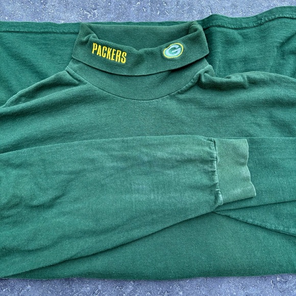 Green Bay Packers vintage 90s green Fruit of the Loom mockneck longsleeve XL - Picture 1 of 2